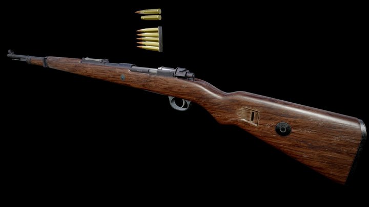 Kar98k (Mauser Karabiner 98k) bolt action rifle 3D Model