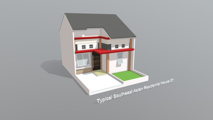 Typical Southeast Asian Residential House 01 3D Model