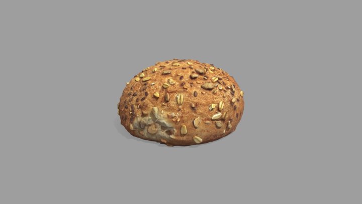 2 - dark bread with seeds 3D Model