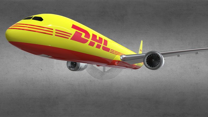 Boeing 787 DHL (Free if...) 3D Model