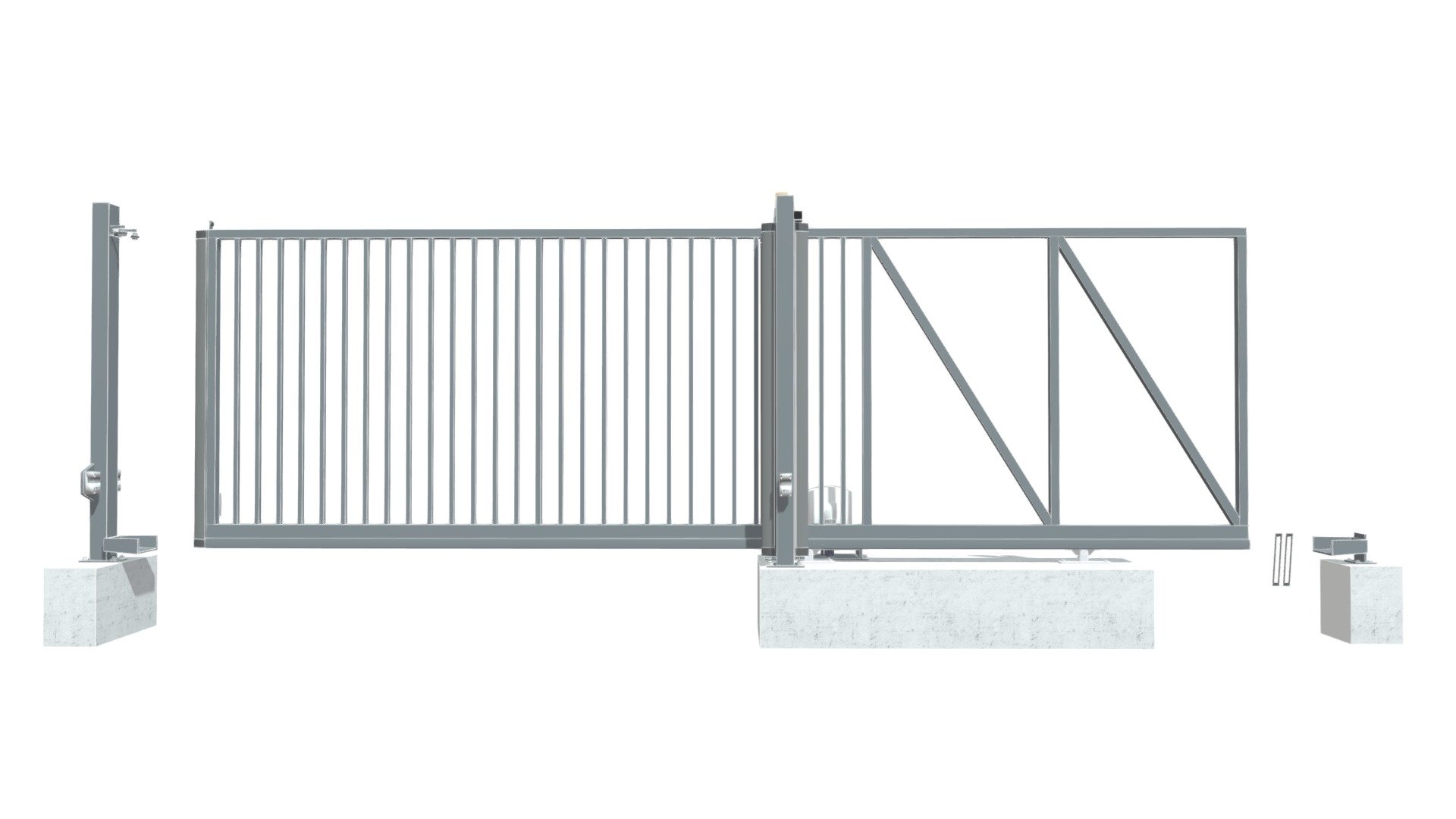 Portail Autoportant MONT-BLANC Barreaudé — Sketchfab embed 3D viewer