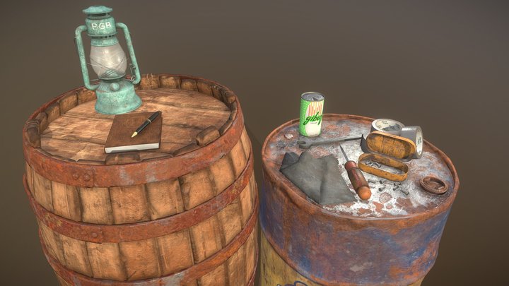 Barrels Set 3D Model