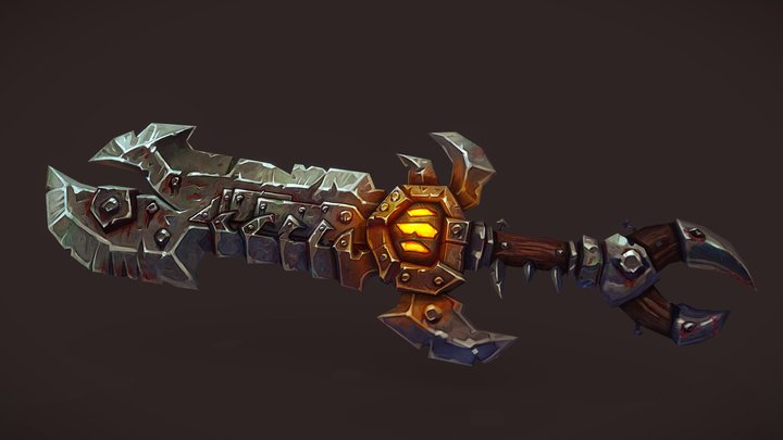 Hand-Painted Stylized Iron Horde Sword 3D Model