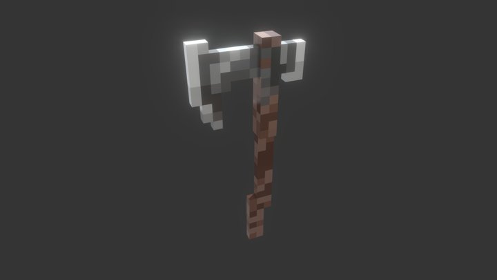 Cubic Viking Axe - Blockbench 3D Model