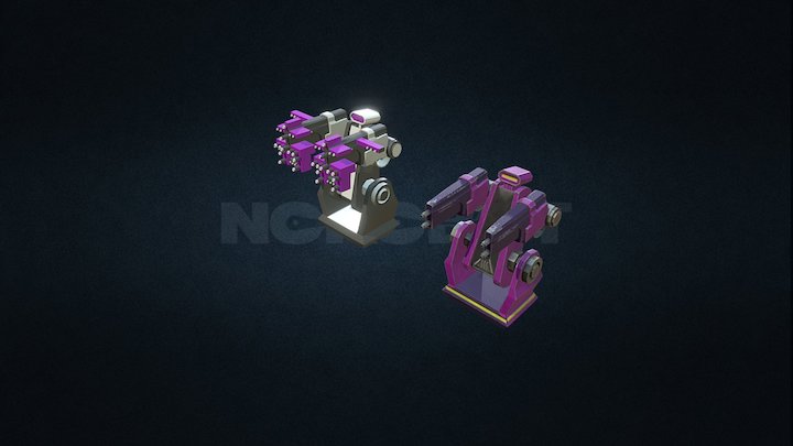 Double Turret + upgrade 3D Model