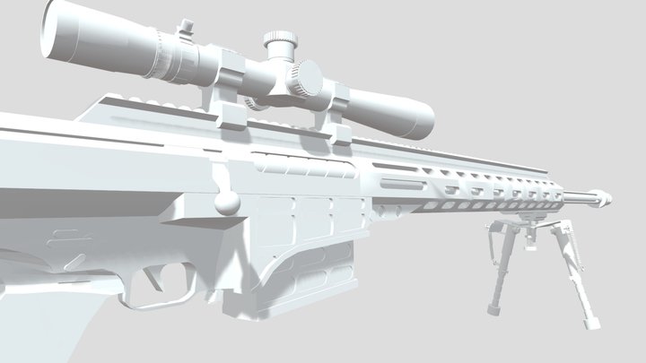 Barrett MRAD (new) (Low poly, No textures) 3D Model