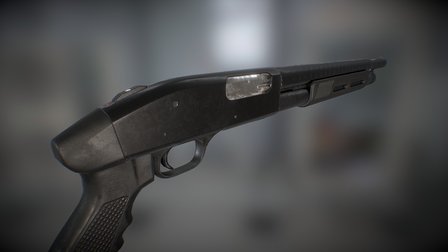 Mossberg 500 Pump Shotgun - Battle Hardened 3D Model