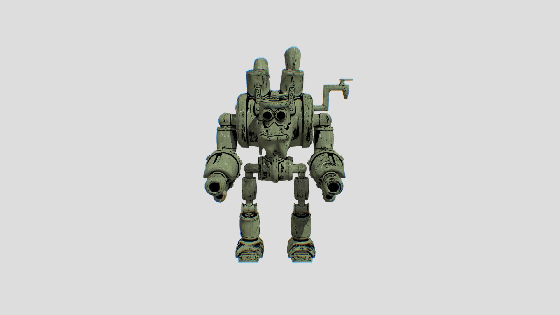 glass robot green
