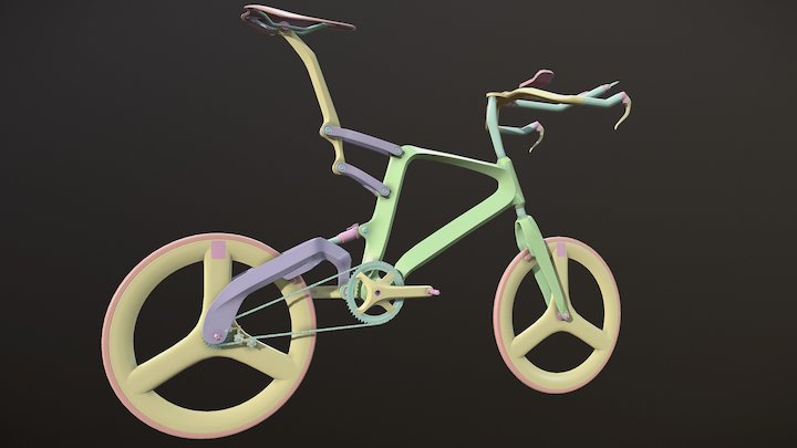 Messenger Bicycle LowPoly Backed 3D Model