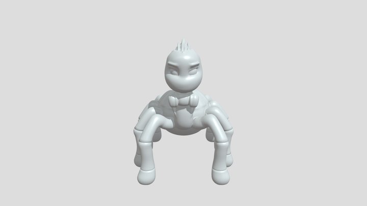 Spider-like character with rider 3D Model