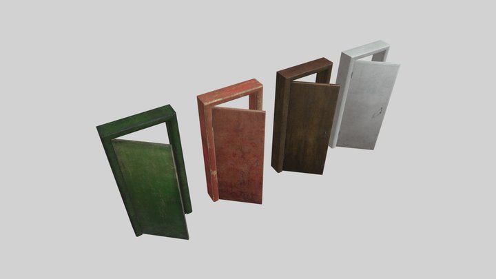 Interroom door with frame 3D Model