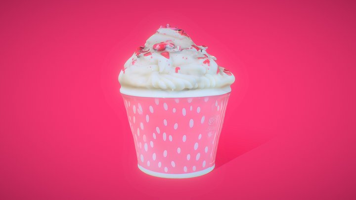Strawberry Ice Cream 3D Model