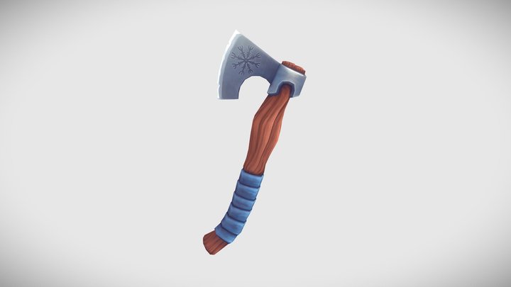 Handpainted Viking Axe 3D Model