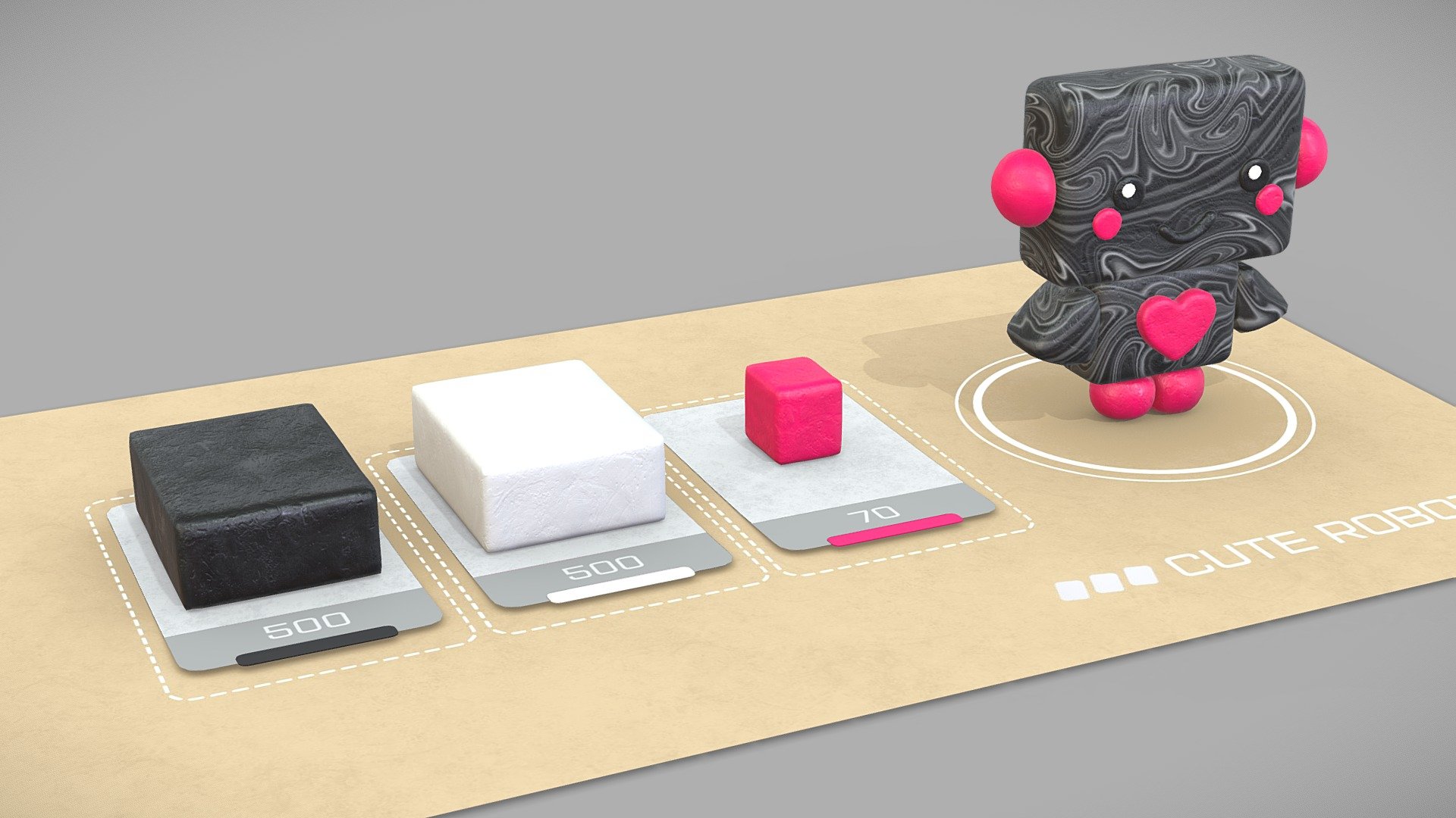 Cute platicine robot girl