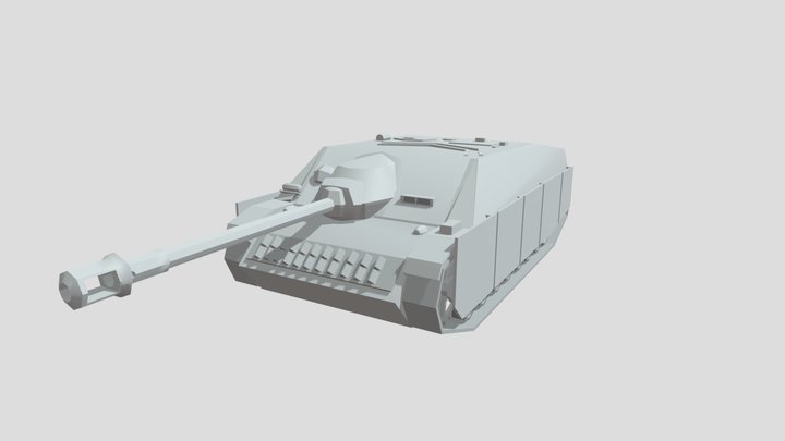 Low-poly Jagdpanzer IV German Tank 3D Model