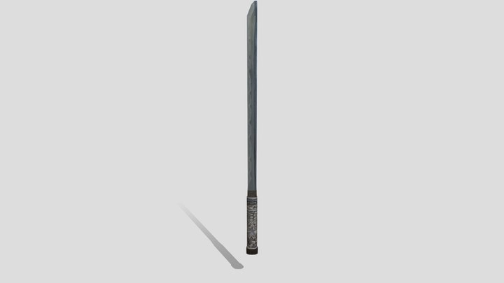 Katana without tsuba 3D Model
