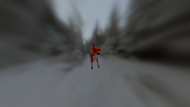low poly fox 3D Model