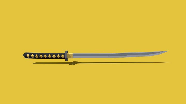 Low-Poly Katana 3D Model