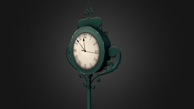 Low poly street clock 3D Model