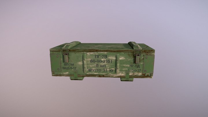 Military box with ammunition PG-7V 3D Model