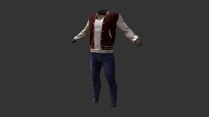Men's clothing for game 3D Model