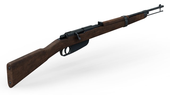 3D Free Rifle Gun - Carcano Carbine Model 1891 3D Model