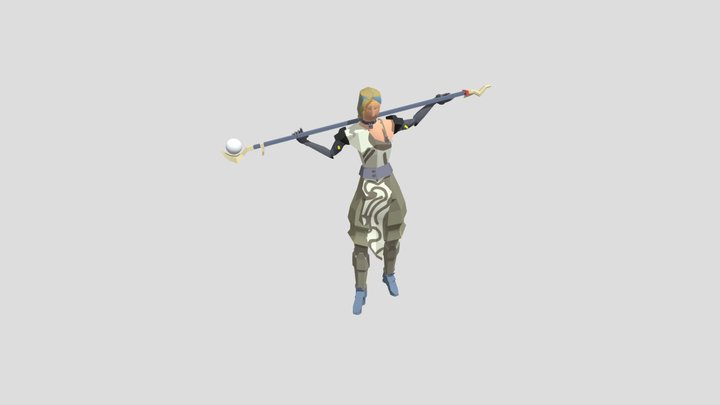 Stylized Low Poly Mage - Aetherborne Warden 3D Model