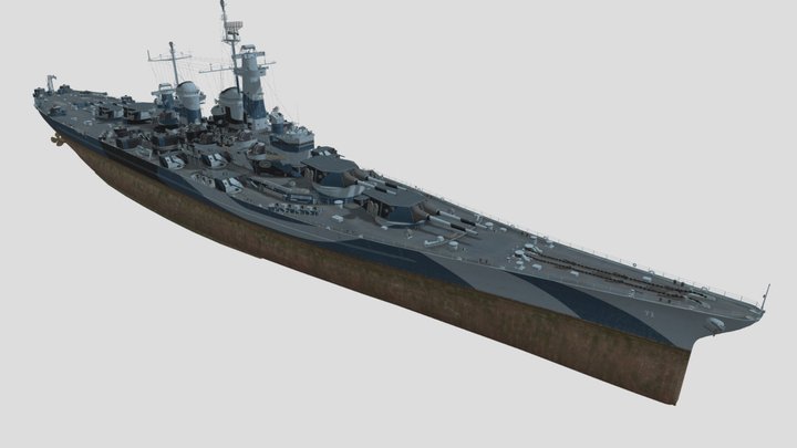 US Battleship Louisiana 3D Model