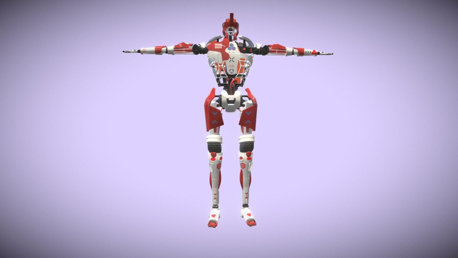 Robot humanoid A-003 free low poly model
