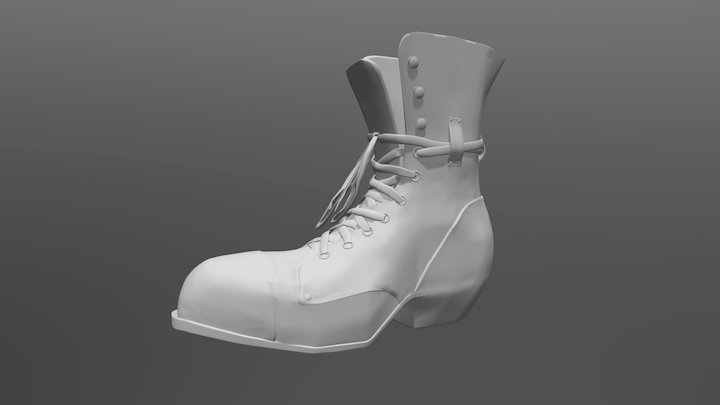 High Poly Combat Boot 3D Model