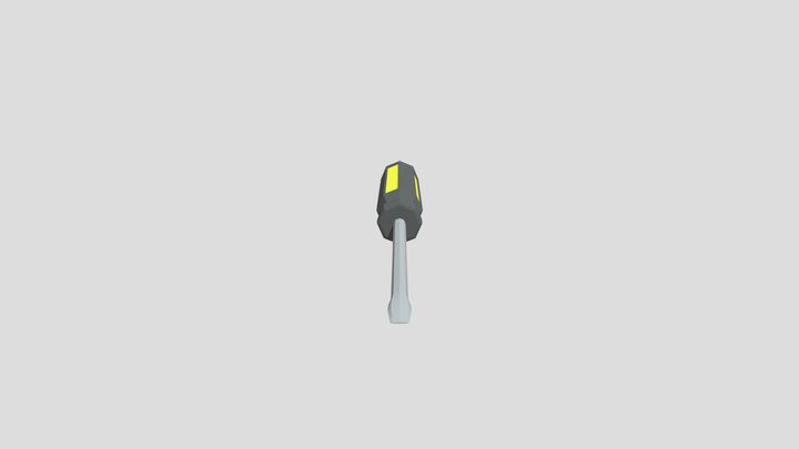 Low Poly Screwdriver 3D Model