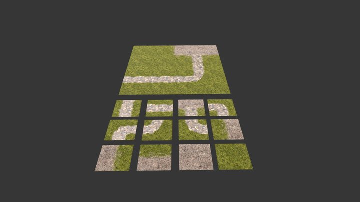 Game Landscape Tiles 3D Model