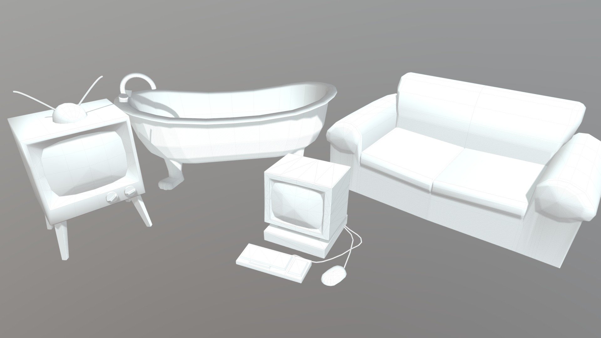 low poly 3d assets