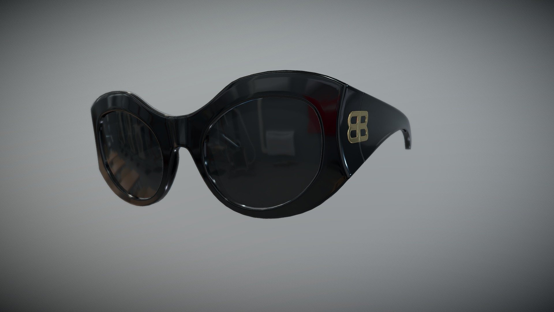 Balenciaga Hourglass Round Sunglasses 3D model by 3DMonk [d30eb33