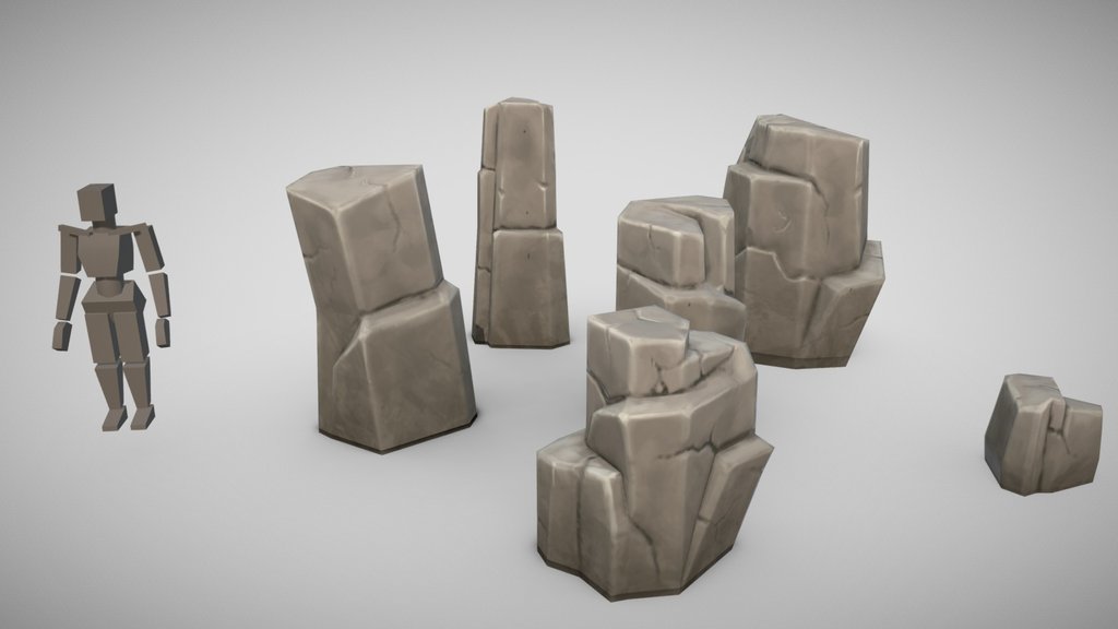 Low poly/Stylized Rocks #1 — low-poly environment 3D model by luukezor