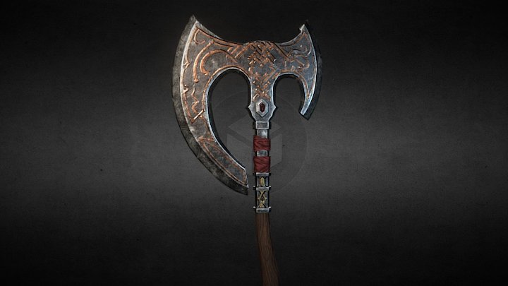 Barbarian Axe 3D Model