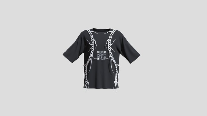 Abstract Oversize Streetwear T-Shirt 3D Model