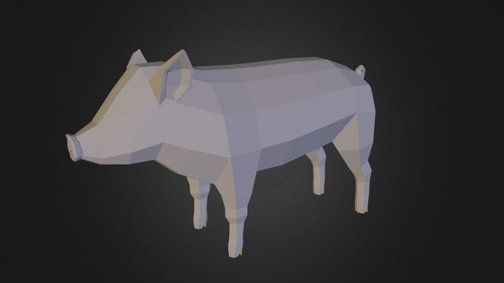 Low Poly Pig 3D Model