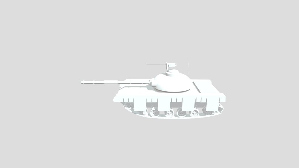 T-64 Main Battle Tank 3D Digital Clay Render