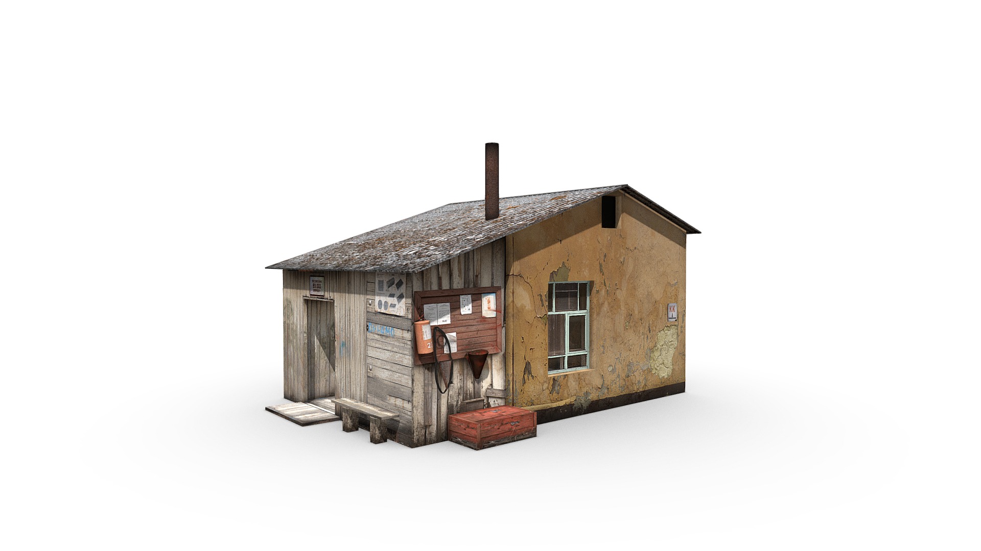 3D model Workers Booth - This is a 3D model of the Workers Booth. The 3D model is about a small wooden house.