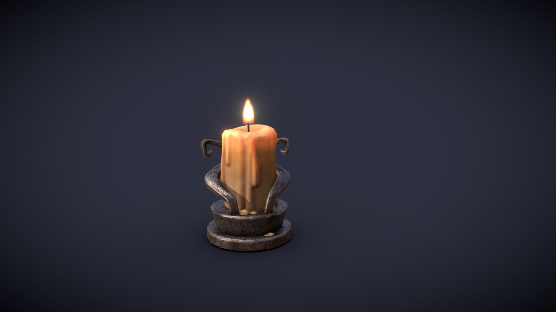 3D model Candle with candleholder - This is a 3D model of the Candle with candleholder. The 3D model is about a candle in a holder.