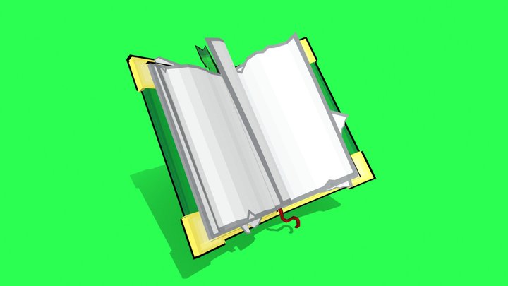 Old Green Book LowPoly 3D Model