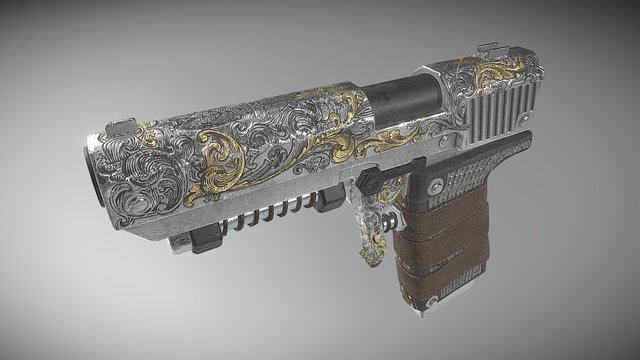 Engraved Pistol 3D Model