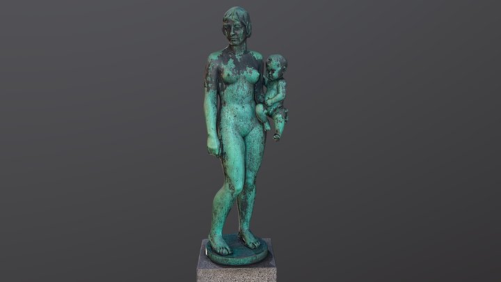 Mother & Child Statue 3D Model