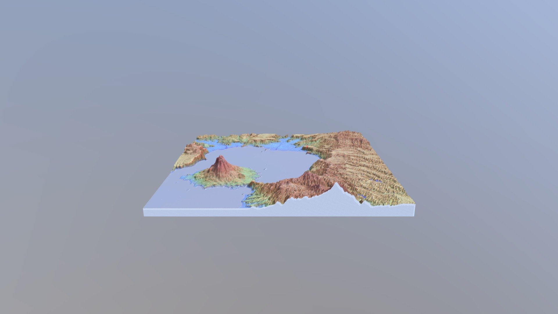 縄文早期大型集落上野原遺跡付近の地形2　地理院地図3Dモデル