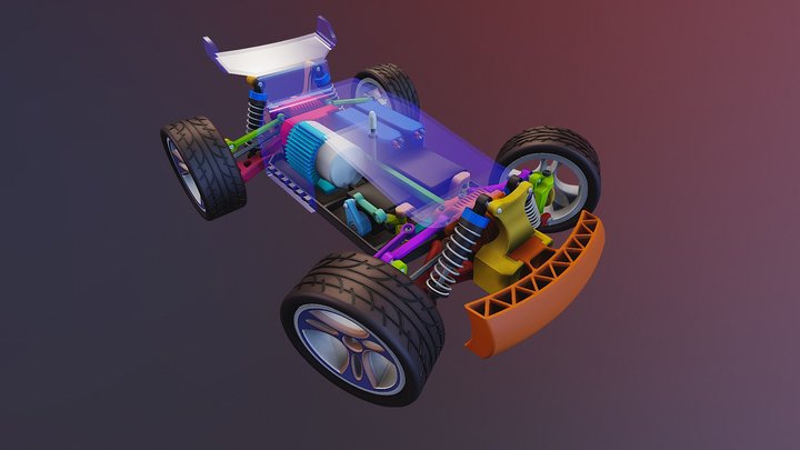 3D printable RC electric car 3D Model