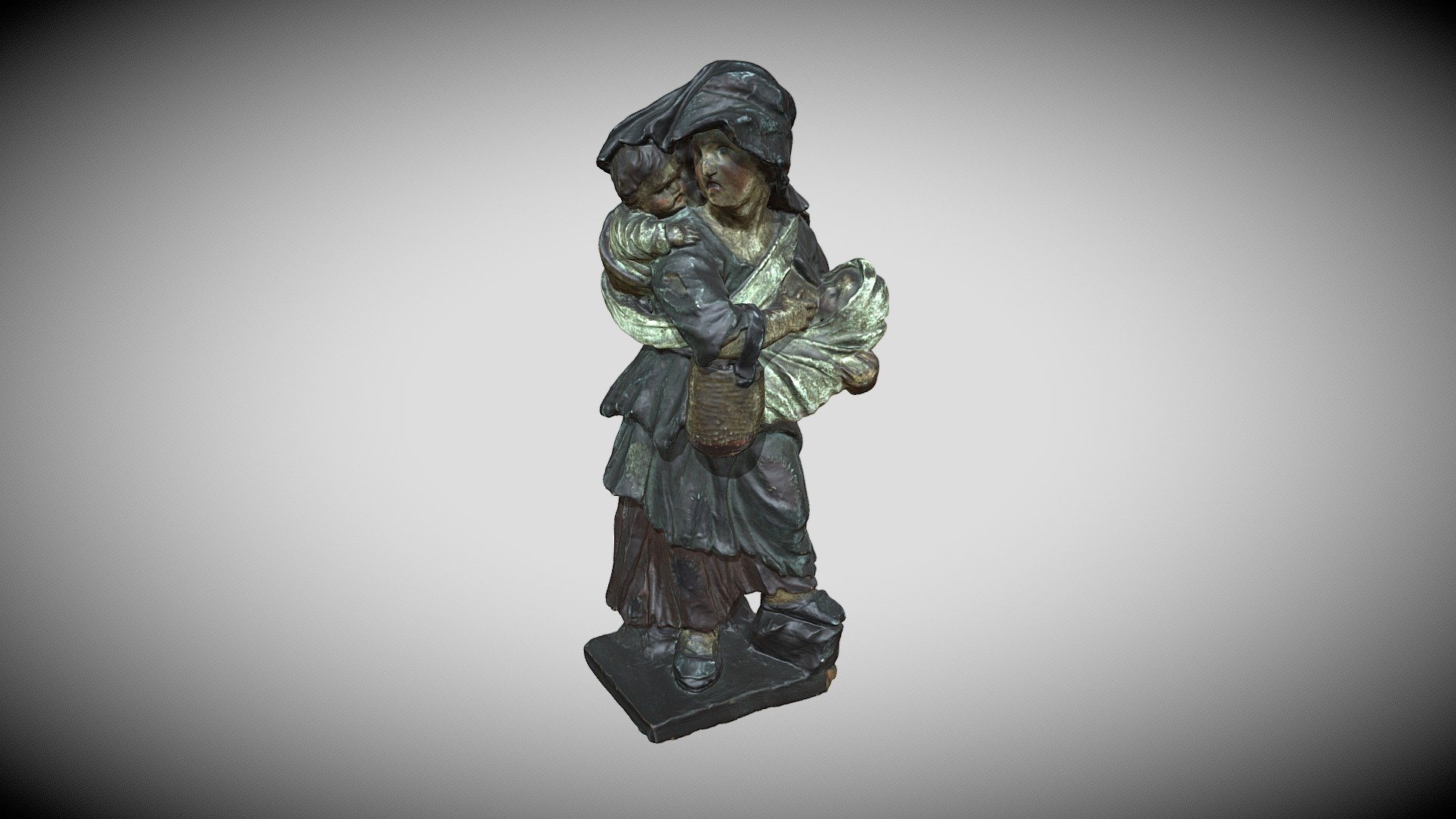 Bedelares met een kind op de arm - Download Free 3D model by meemoo ...