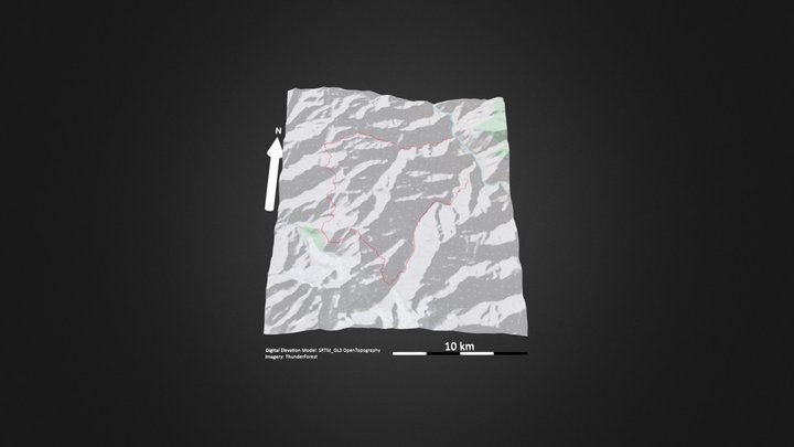 梅里北坡_等高地图 – Gratis 3D-model STL