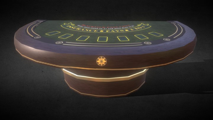 Black Jack Table Casino Game Asset _ 4 3D Model