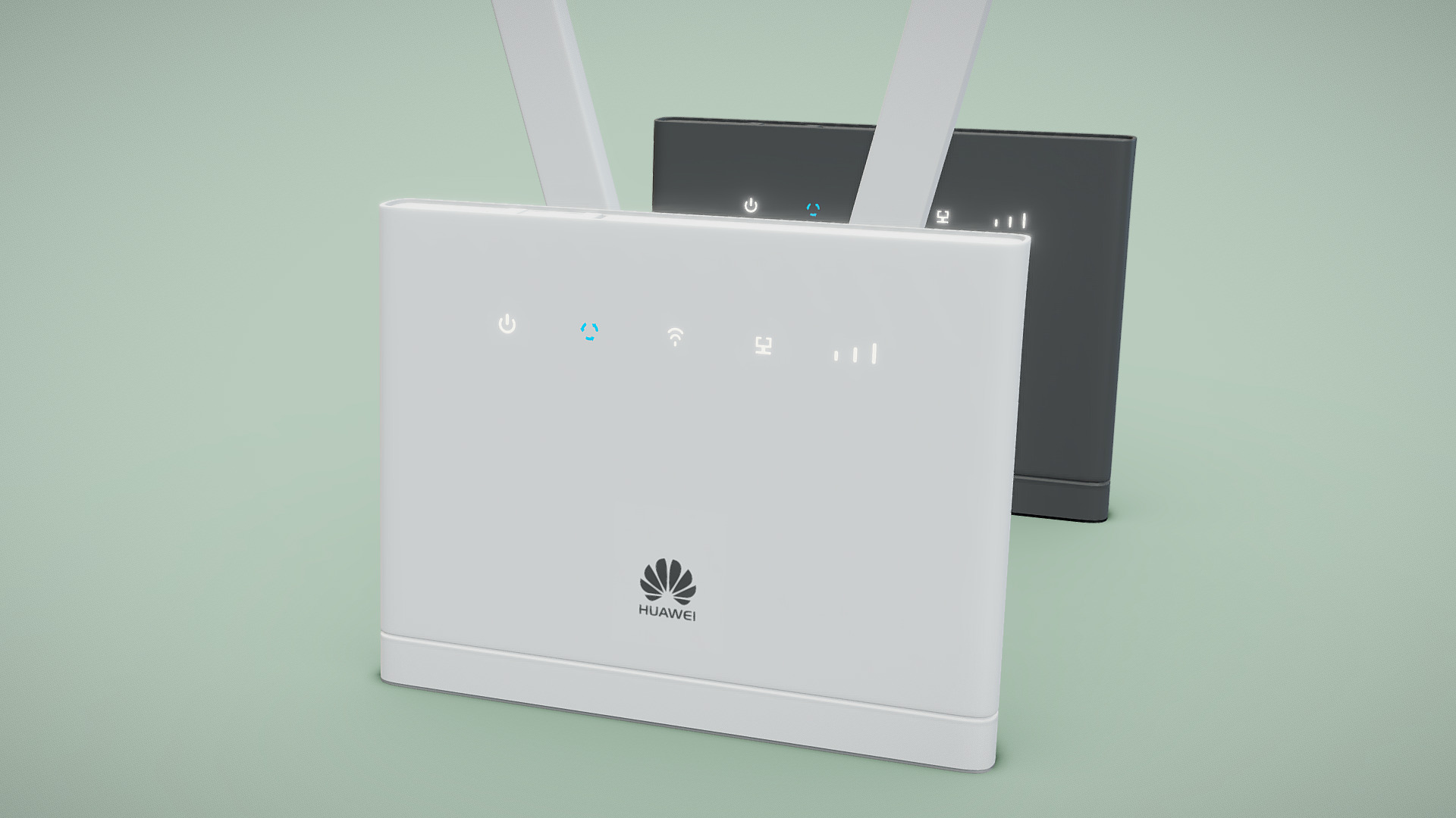 3D model WiFi Router Huawei B315 - This is a 3D model of the WiFi Router Huawei B315. The 3D model is about a white box with a black screen.